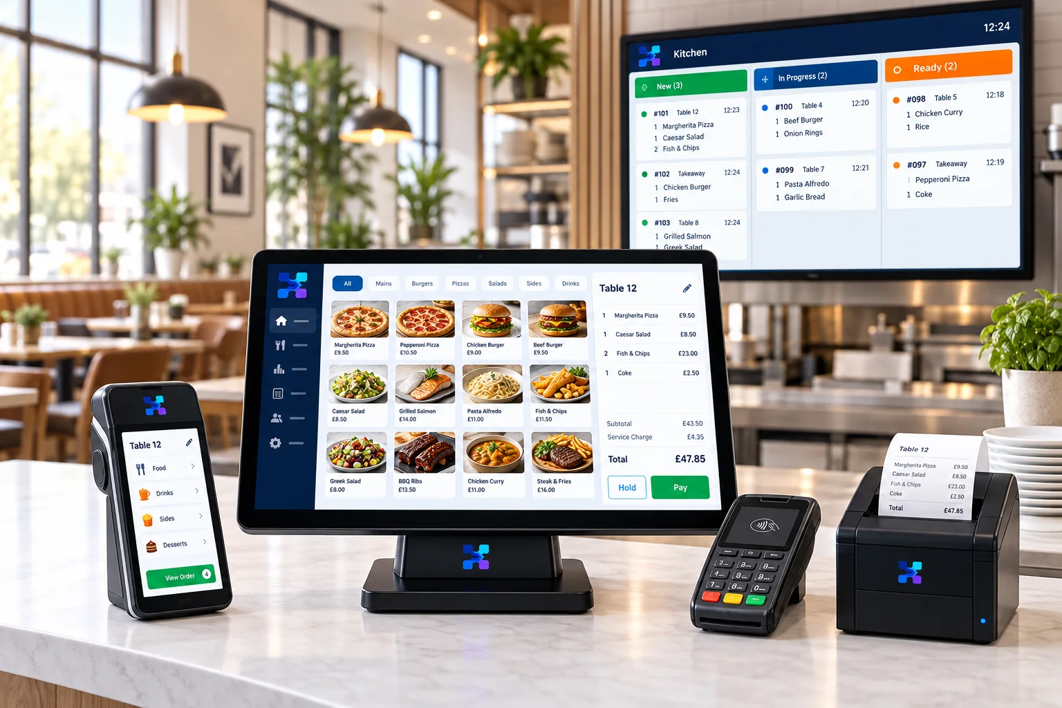 Simply Softwares restaurant point of sale and kitchen display system